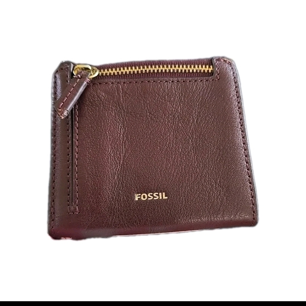 Fossil RFID mini bifold leather Pink Cream Brown Owl Appliqué Wallet - Picture 9 of 12